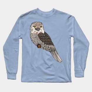 Tawny frogmouth bird cartoon illustration Long Sleeve T-Shirt